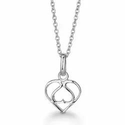 Aagaard hjerte vedhæng med halskæde i sølv
