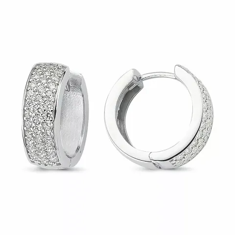 17 mm zirkon creoler i sølv