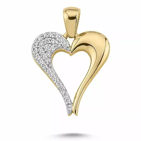 Hjerte vedhæng i 8 karat guld