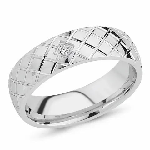 Kollektionsprøve zirkon ring i rhodineret sølv