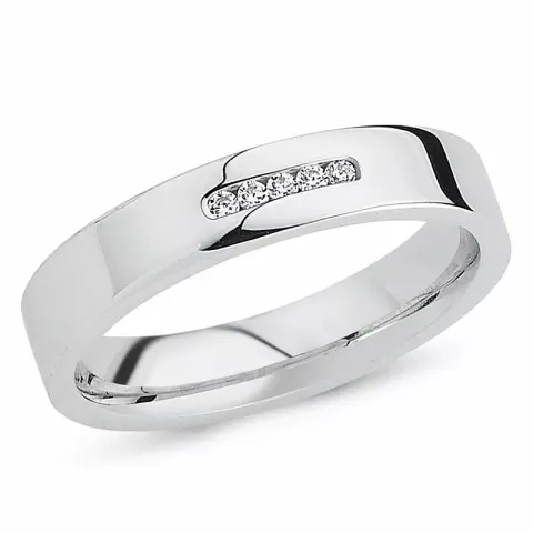 zirkon ring i rhodineret sølv