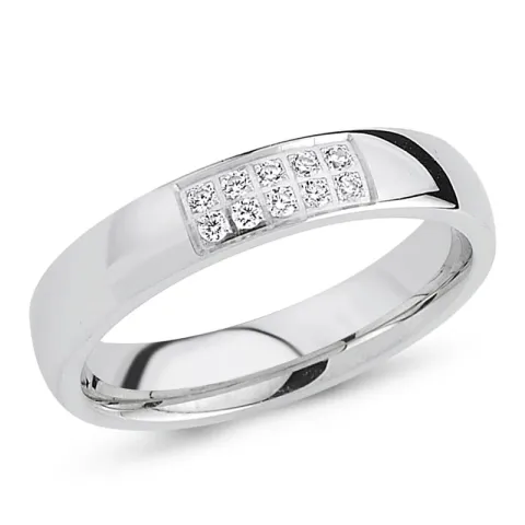 Kollektionsprøve zirkon ring i rhodineret sølv