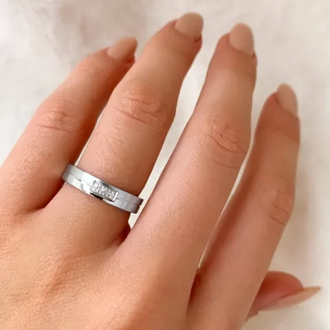 elegant ring i rhodineret sølv