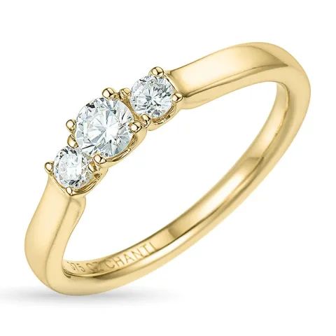 zirkon ring i 9 karat guld