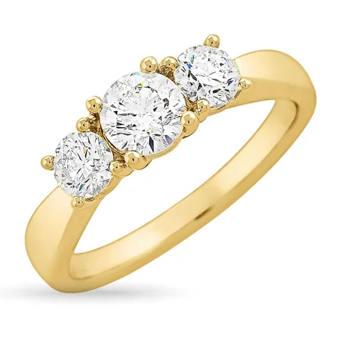 zirkon ring i 9 karat guld