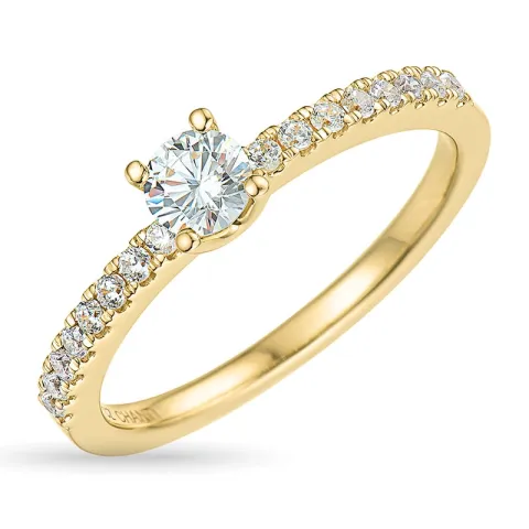 zirkon ring i 9 karat guld