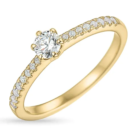 zirkon ring i 9 karat guld