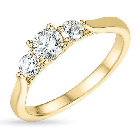 zirkon ring i 9 karat guld