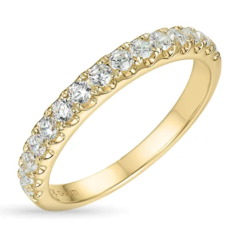 zirkon ring i 9 karat guld