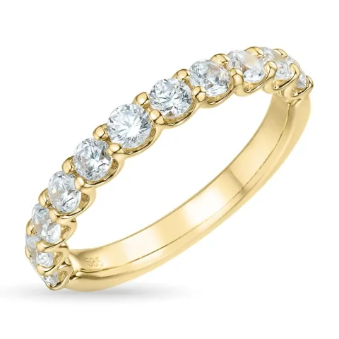 zirkon ring i 9 karat guld