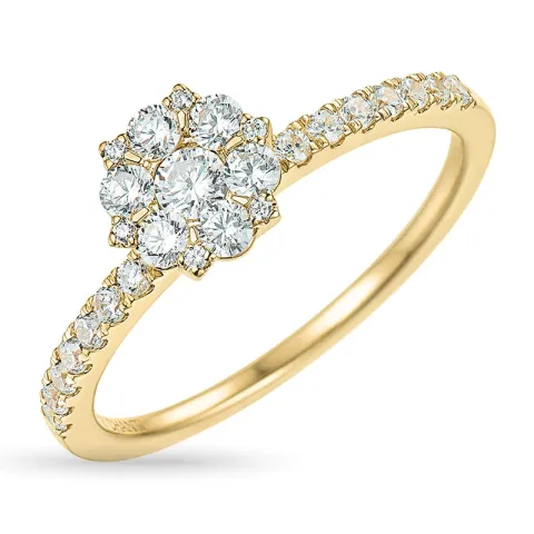 zirkon guldring i 9 karat guld
