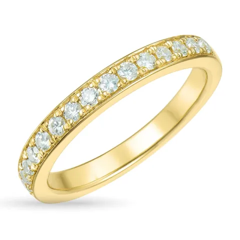 zirkon ring i 9 karat guld