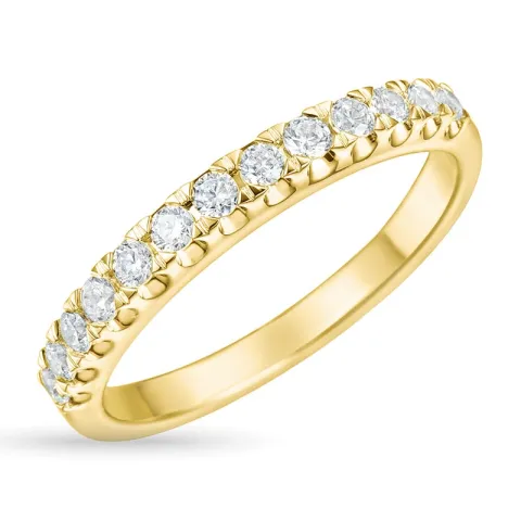 zirkon guldring i 9 karat guld