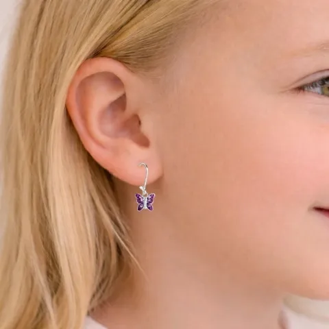 sommerfugle lilla børneøreringe i sølv - Little Ones