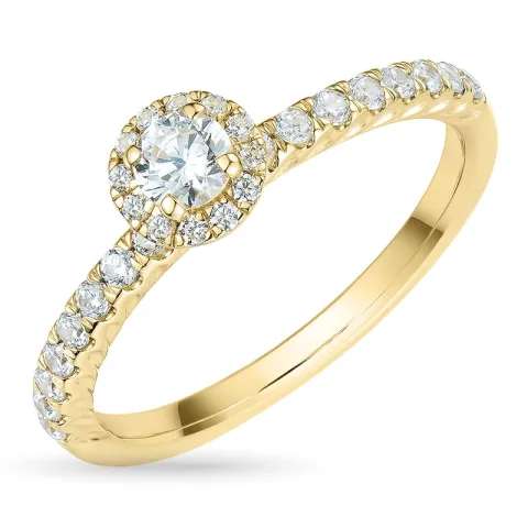 zirkon guldring i 9 karat guld
