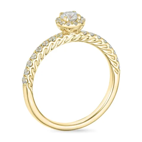 zirkon guldring i 9 karat guld