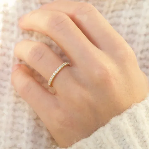 zirkon ring i 9 karat guld