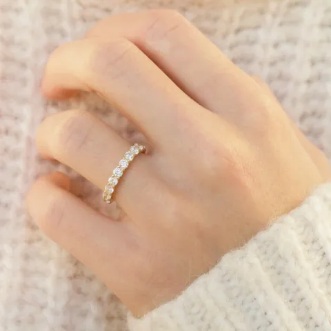 zirkon ring i 9 karat guld