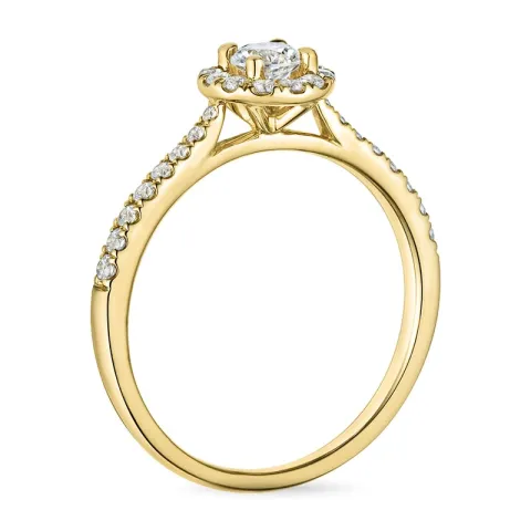 zirkon ring i 9 karat guld