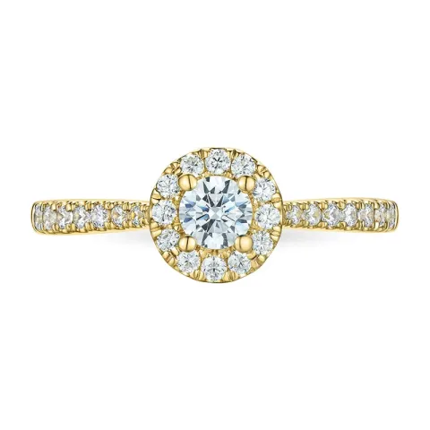 zirkon ring i 9 karat guld