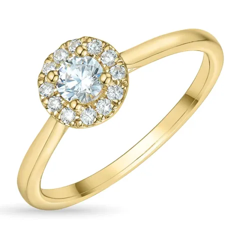 zirkon ring i 9 karat guld