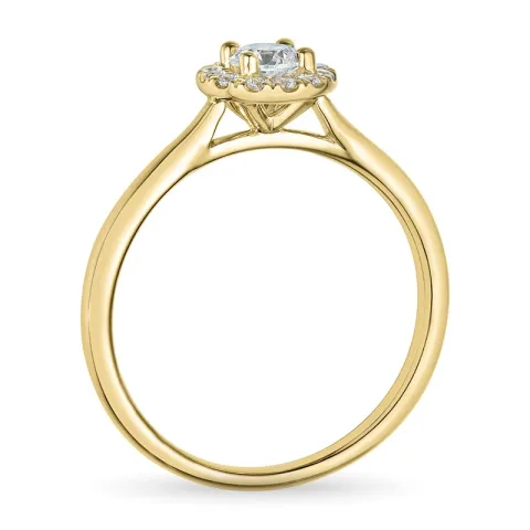 zirkon ring i 9 karat guld