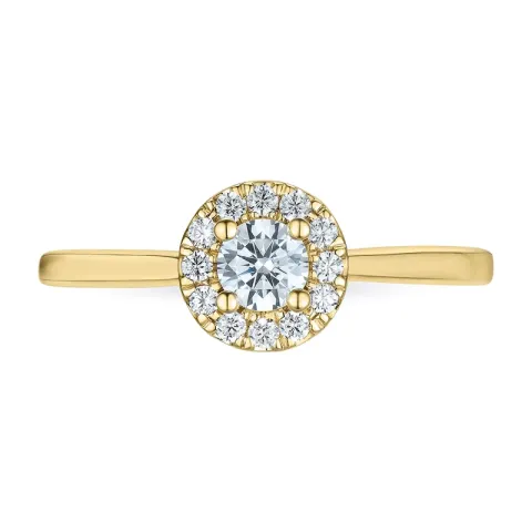 zirkon ring i 9 karat guld
