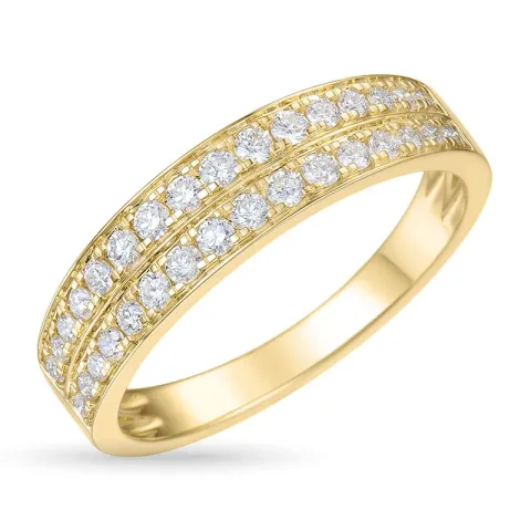 zirkon guldring i 9 karat guld