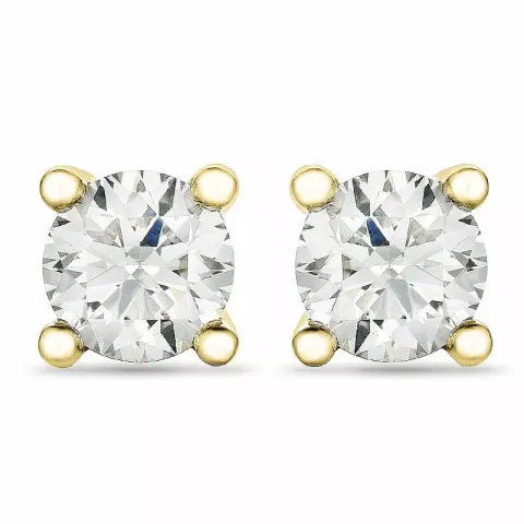 2 x 0,30 ct solitaireørestikker i 14 karat guld med diamant