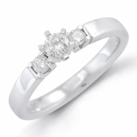 diamantring i 14 karat hvidguld 0,36 ct