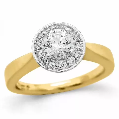 brillant ring i 14 karat guld.- og hvidguld 0,75 ct 0,26 ct