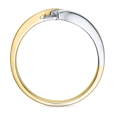 smal diamant ring i 14 karat guld.- og hvidguld 0,051 ct
