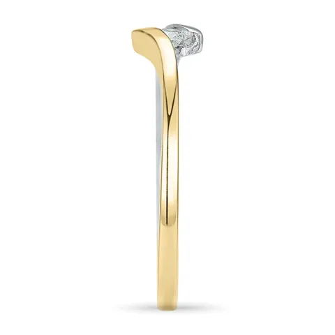 smal diamant ring i 14 karat guld.- og hvidguld 0,051 ct