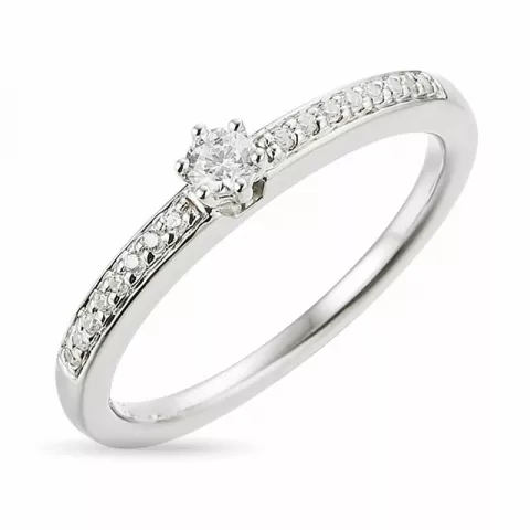diamant ring i 14 karat hvidguld 0,09 ct 0,076 ct