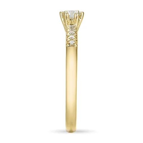 ægte diamant guld ring i 14 karat guld 0,11 ct 0,06 ct