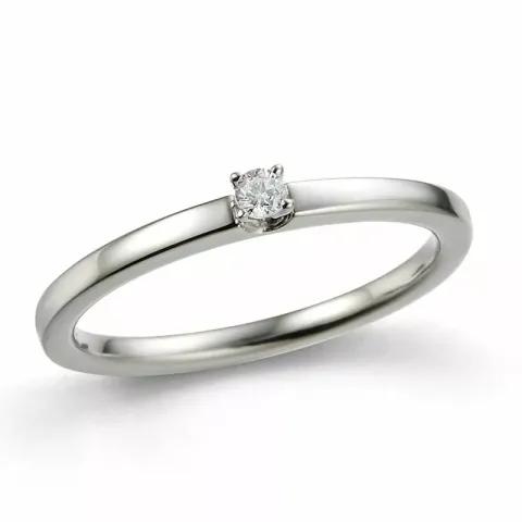 diamant hvidgulds ring i 14 karat hvidguld 0,057 ct
