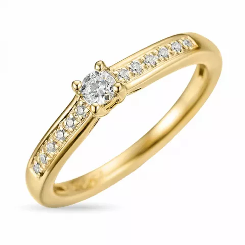 diamant ring i 14 karat guld 0,1 ct 0,056 ct