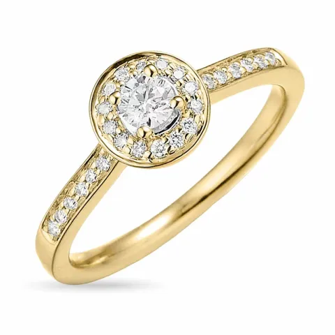 diamantring i 14 karat guld 0,34 ct