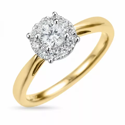 ægte diamant ring i 14 karat guld.- og hvidguld 0,31 ct 0,22 ct