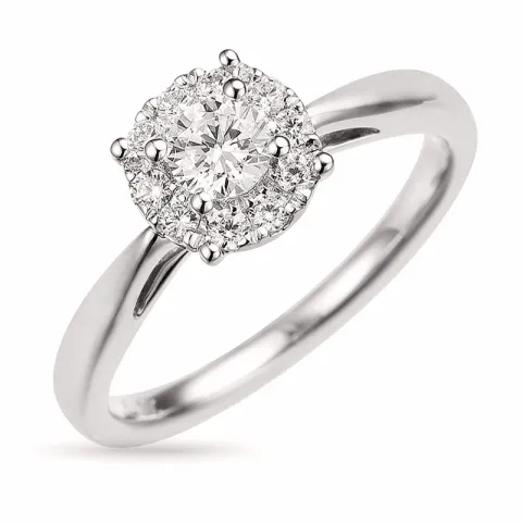 ægte diamant ring i 14 karat hvidguld 0,31 ct 0,22 ct