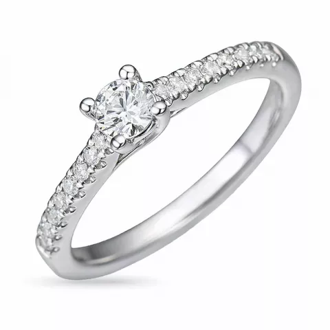 diamant ring i 14 karat hvidguld 0,24 ct 0,162 ct