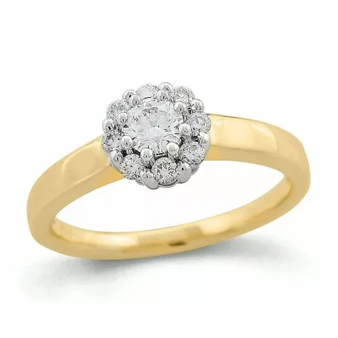 Rund diamantring i 14 karat guld 0,26 ct 0,24 ct