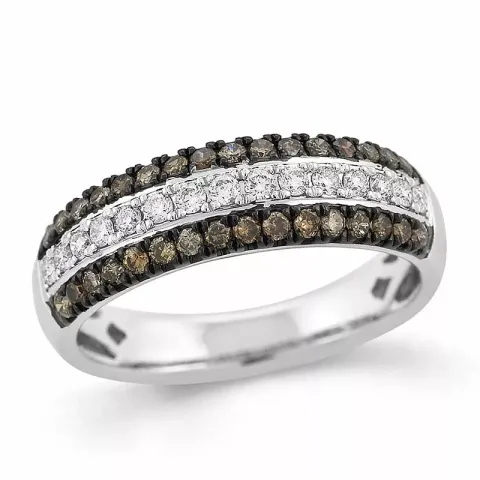 sort diamant ring i 14 karat guld.- og hvidguld 0,225 ct 0,32 ct