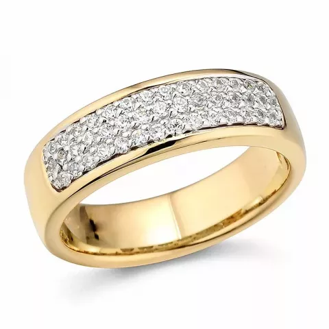 bred diamant ring i 14 karat guld.- og hvidguld 0,326 ct