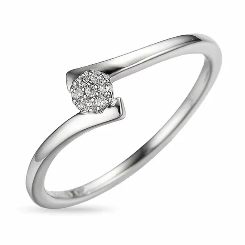 diamantring i 14 karat hvidguld 0,03 ct