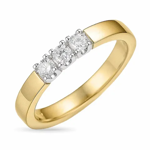 diamant alliancering i 14 karat guld.- og hvidguld 0,28 ct