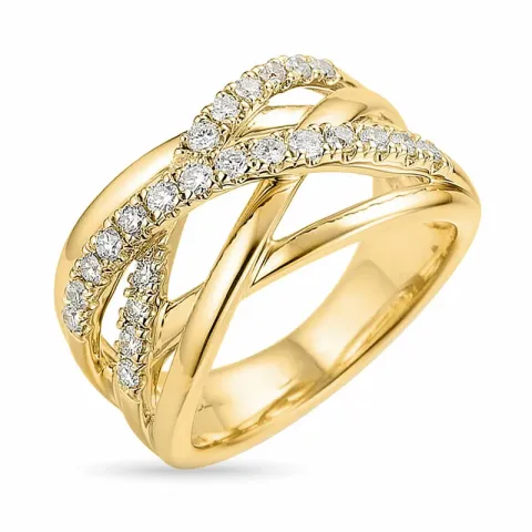 bred diamant guld ring i 14 karat guld 0,44 ct