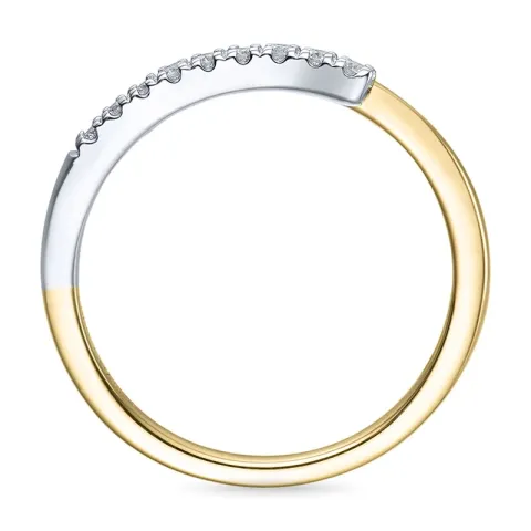 diamantring i 14 karat guld.- og hvidguld 0,06 ct