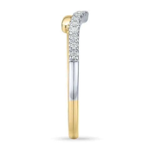 diamantring i 14 karat guld.- og hvidguld 0,06 ct