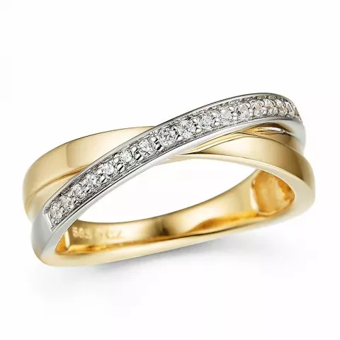 diamant ring i 14 karat guld.- og hvidguld 0,16 ct